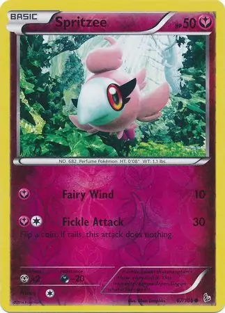 Spritzee Reverse Holo Pokemon card from Flashfire