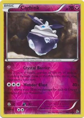 Carbink Reverse Holo Pokemon card from Flashfire