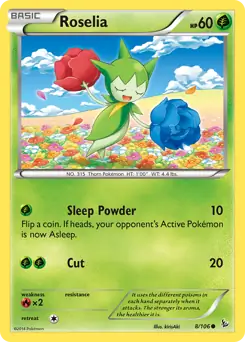 Roselia Pokemon card from Flashfire