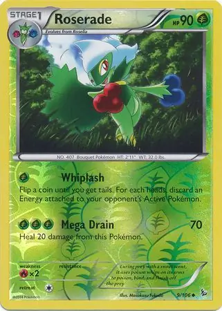 Roserade Reverse Holo Pokemon card from Flashfire