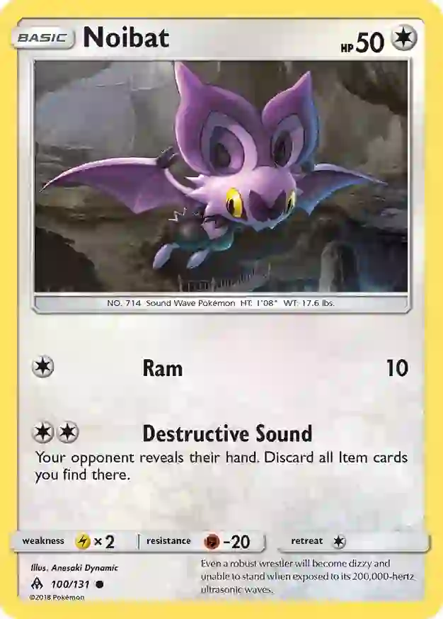 Noibat Pokemon card from Forbidden Light