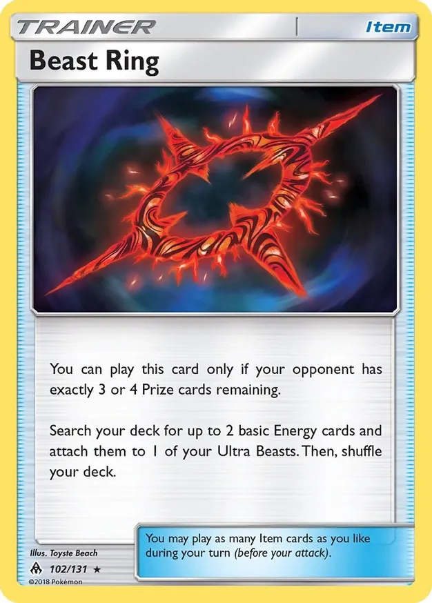 Beast Ring Pokemon card from Forbidden Light