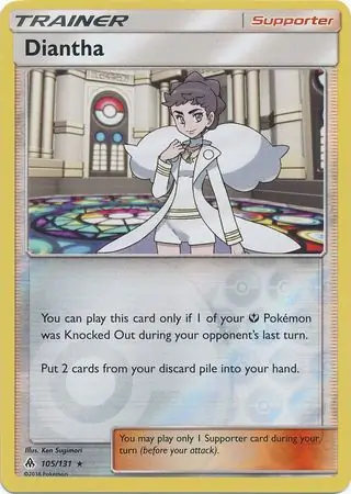 Diantha Reverse Holo Pokemon card from Forbidden Light