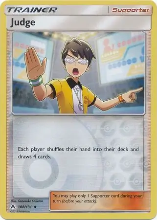 Judge Reverse Holo Pokemon card from Forbidden Light