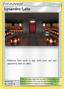 Lysandre Labs Pokemon card from Forbidden Light