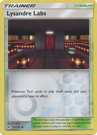 Lysandre Labs Reverse Holo Pokemon card from Forbidden Light