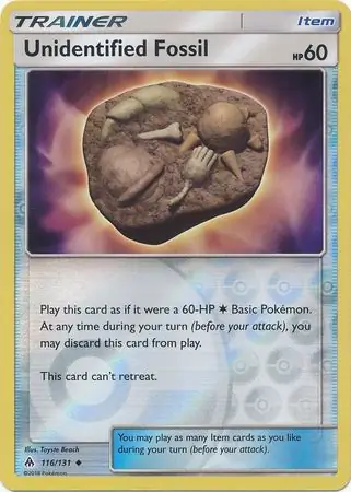 Unidentified Fossil Reverse Holo Pokemon card from Forbidden Light