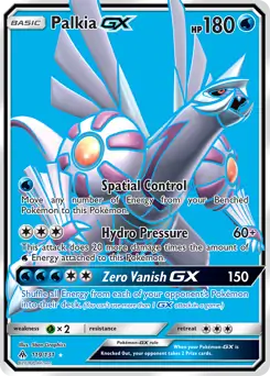Full Art Palkia GX Pokemon card from Forbidden Light