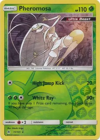 Pheromosa Reverse Holo Pokemon card from Forbidden Light