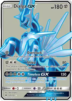Full Art Dialga GX Pokemon card from Forbidden Light