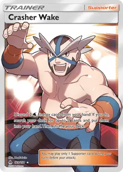 Full Art Crasher Wake Pokemon card from Forbidden Light