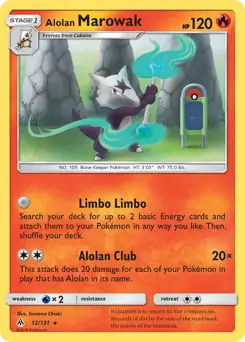Alolan Marowak Pokemon card from Forbidden Light