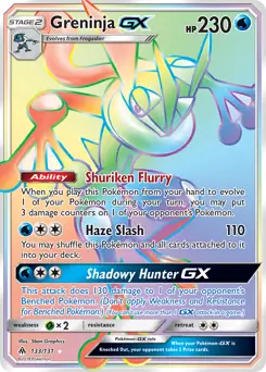Greninja GX Secret Pokemon card from Forbidden Light