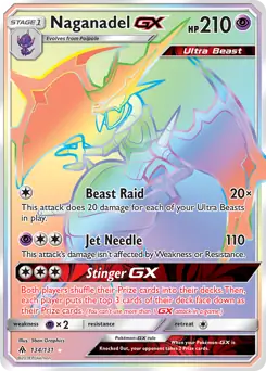 Naganadel GX Secret Pokemon card from Forbidden Light