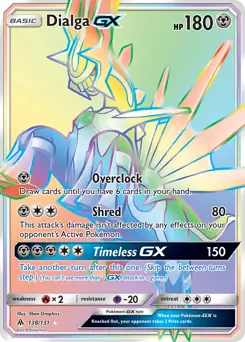 Dialga GX Secret Pokemon card from Forbidden Light