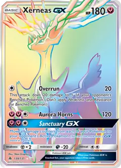 Xerneas GX Secret Pokemon card from Forbidden Light