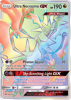 Ultra Necrozma GX Secret Pokemon card from Forbidden Light