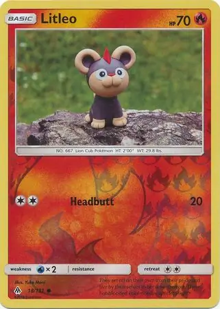 Litleo Reverse Holo Pokemon card from Forbidden Light