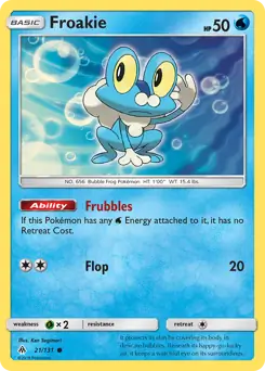 Froakie Pokemon card from Forbidden Light