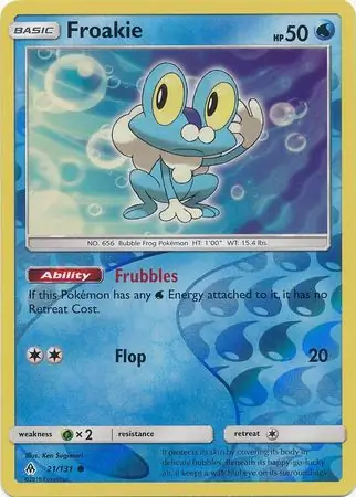 Froakie Reverse Holo Pokemon card from Forbidden Light