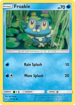 Froakie Pokemon card from Forbidden Light