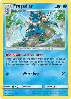 Frogadier Pokemon card from Forbidden Light