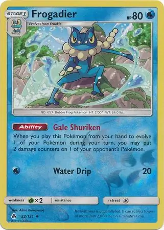 Frogadier Reverse Holo Pokemon card from Forbidden Light