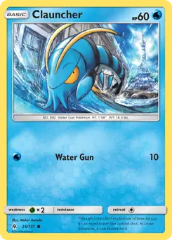 Clauncher Pokemon card from Forbidden Light