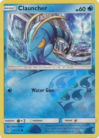 Clauncher Reverse Holo Pokemon card from Forbidden Light