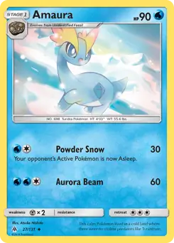 Amaura Pokemon card from Forbidden Light