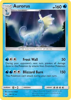 Aurorus Pokemon card from Forbidden Light