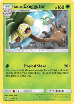 Alolan Exeggutor Pokemon card from Forbidden Light
