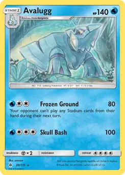 Avalugg Pokemon card from Forbidden Light