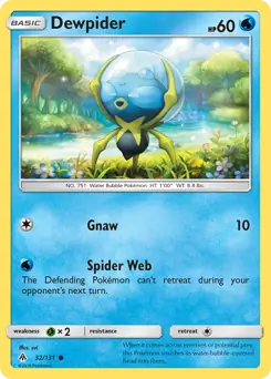 Dewpider Pokemon card from Forbidden Light
