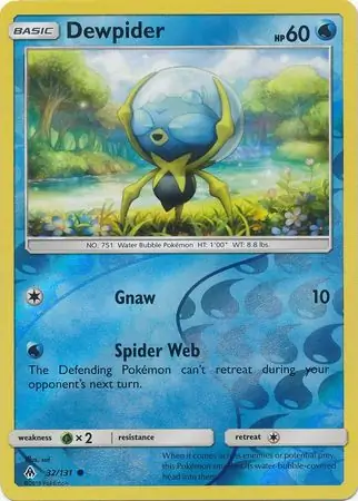 Dewpider Reverse Holo Pokemon card from Forbidden Light