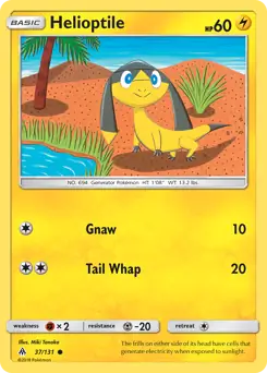 Helioptile Pokemon card from Forbidden Light