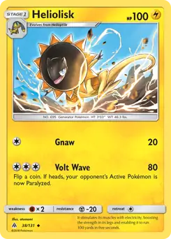 Heliolisk Pokemon card from Forbidden Light