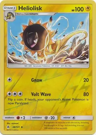 Heliolisk Reverse Holo Pokemon card from Forbidden Light