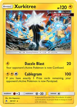 Xurkitree Pokemon card from Forbidden Light