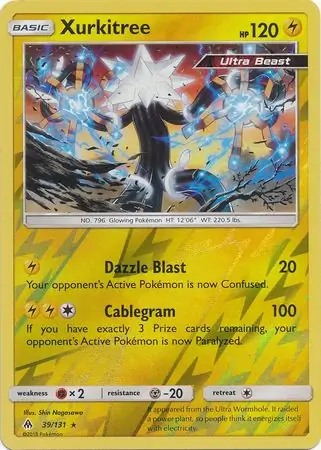 Xurkitree Reverse Holo Pokemon card from Forbidden Light