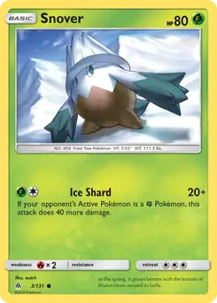 Snover Pokemon card from Forbidden Light