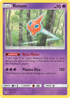 Rotom Pokemon card from Forbidden Light