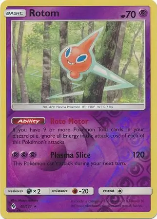 Rotom Reverse Holo Pokemon card from Forbidden Light