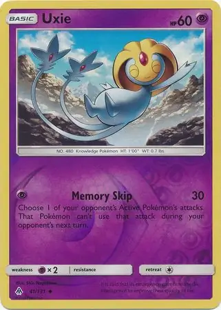 Uxie Reverse Holo Pokemon card from Forbidden Light