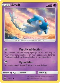 Azelf Pokemon card from Forbidden Light
