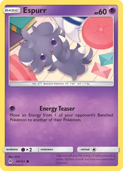 Espurr Pokemon card from Forbidden Light