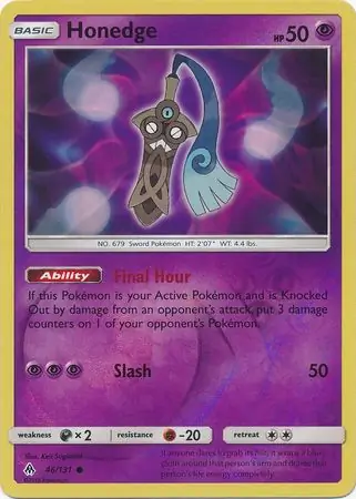 Honedge Reverse Holo Pokemon card from Forbidden Light