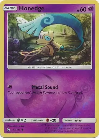 Honedge Reverse Holo Pokemon card from Forbidden Light