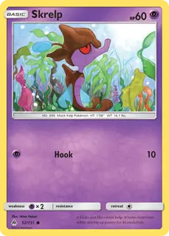 Skrelp Pokemon card from Forbidden Light