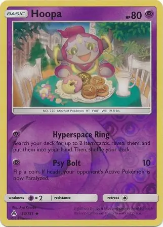 Hoopa Reverse Holo Pokemon card from Forbidden Light